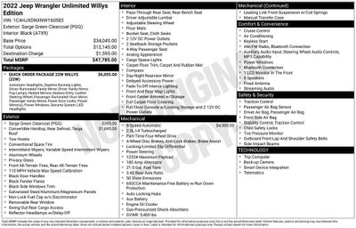 2022 Jeep Wrangler Unlimited Willys