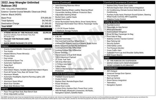 2022 Jeep Wrangler Unlimited Rubicon 392