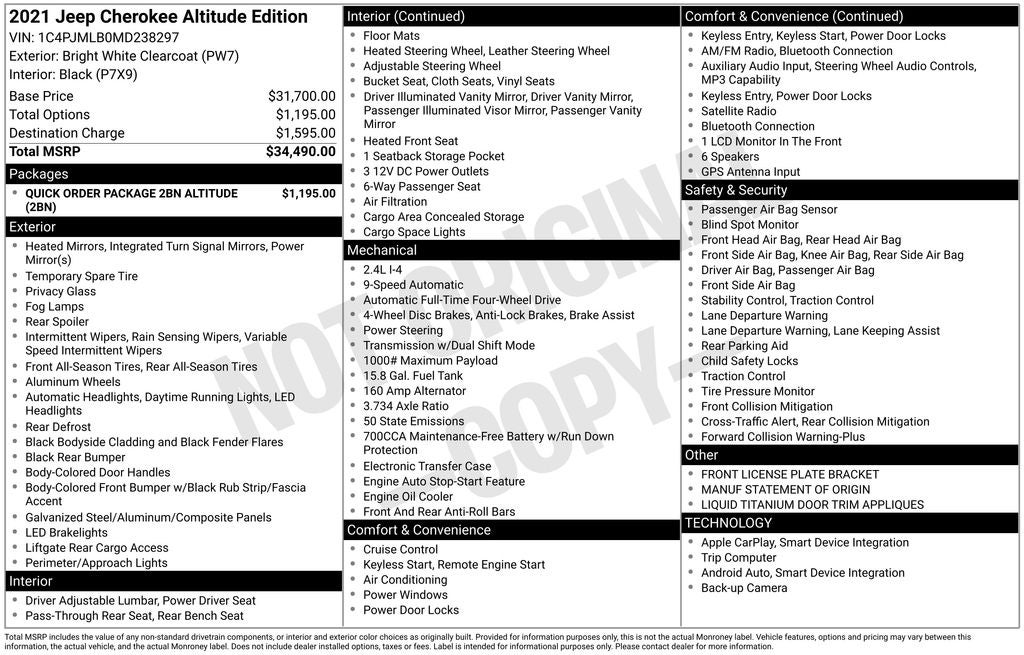 2021 Jeep Cherokee Altitude
