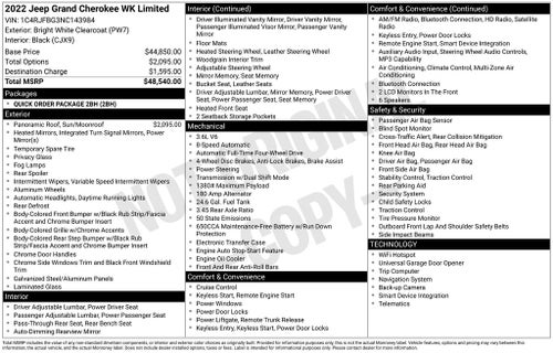 2022 Jeep Grand Cherokee WK Limited
