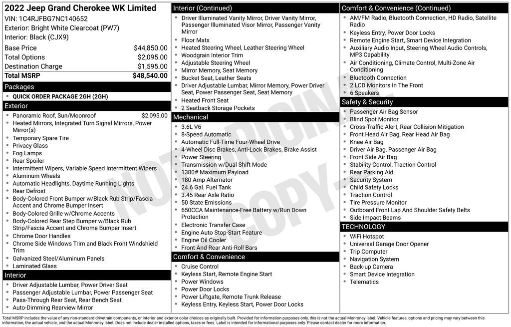 2022 Jeep Grand Cherokee WK Limited