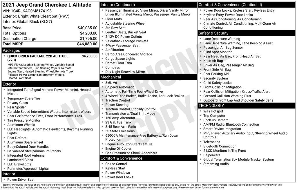 2021 Jeep Grand Cherokee L Altitude