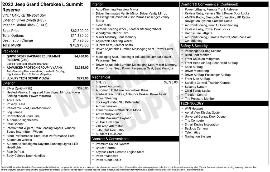2022 Jeep Grand Cherokee L Summit