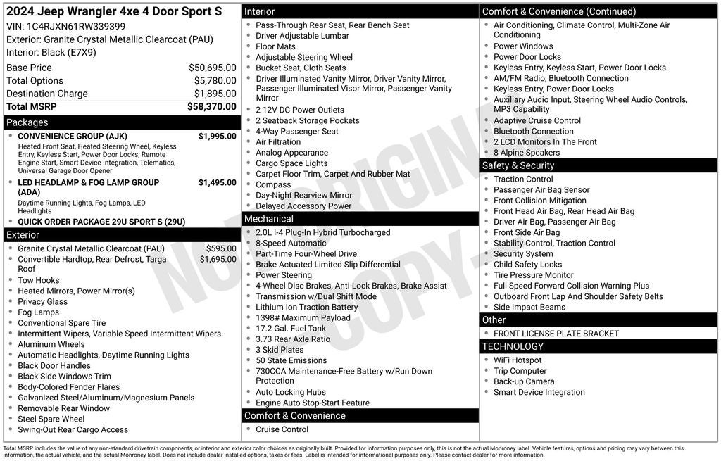 2024 Jeep Wrangler Sport S 4xe