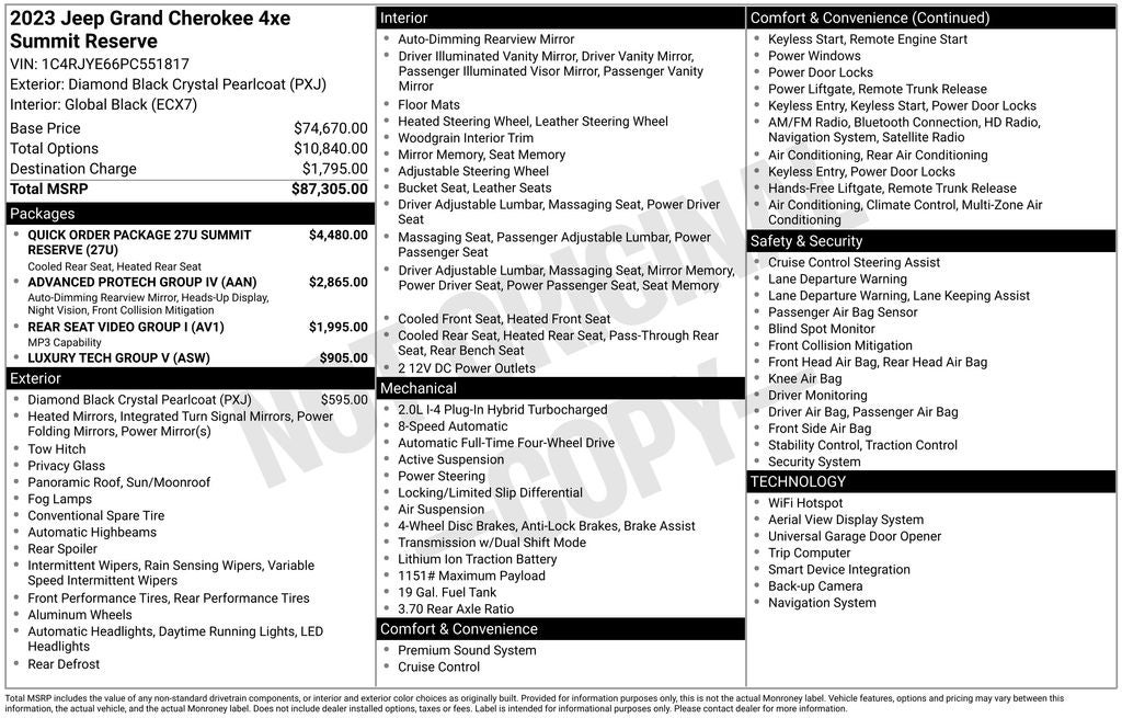 2023 Jeep Grand Cherokee Summit Reserve 4xe