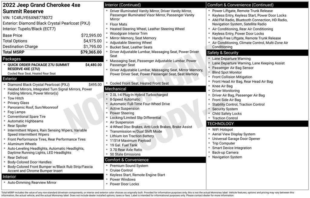 2022 Jeep Grand Cherokee Summit Reserve 4xe