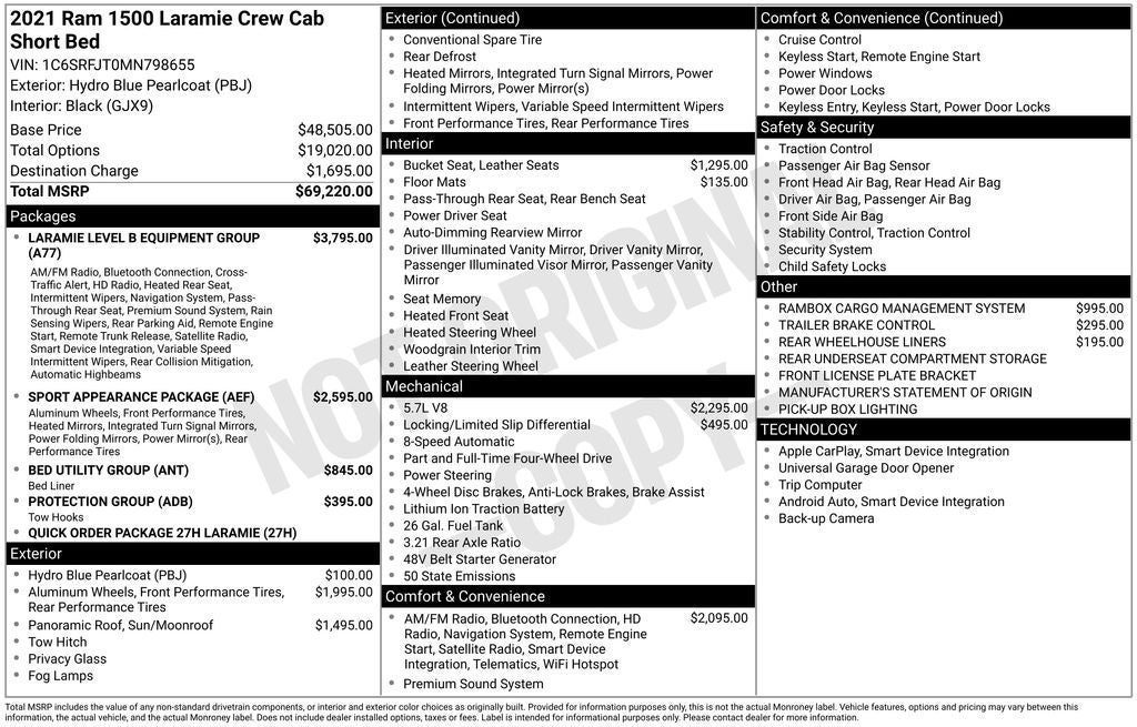 2021 RAM 1500 Laramie