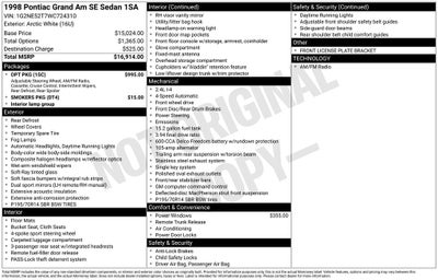 1998 Pontiac Grand Am SE