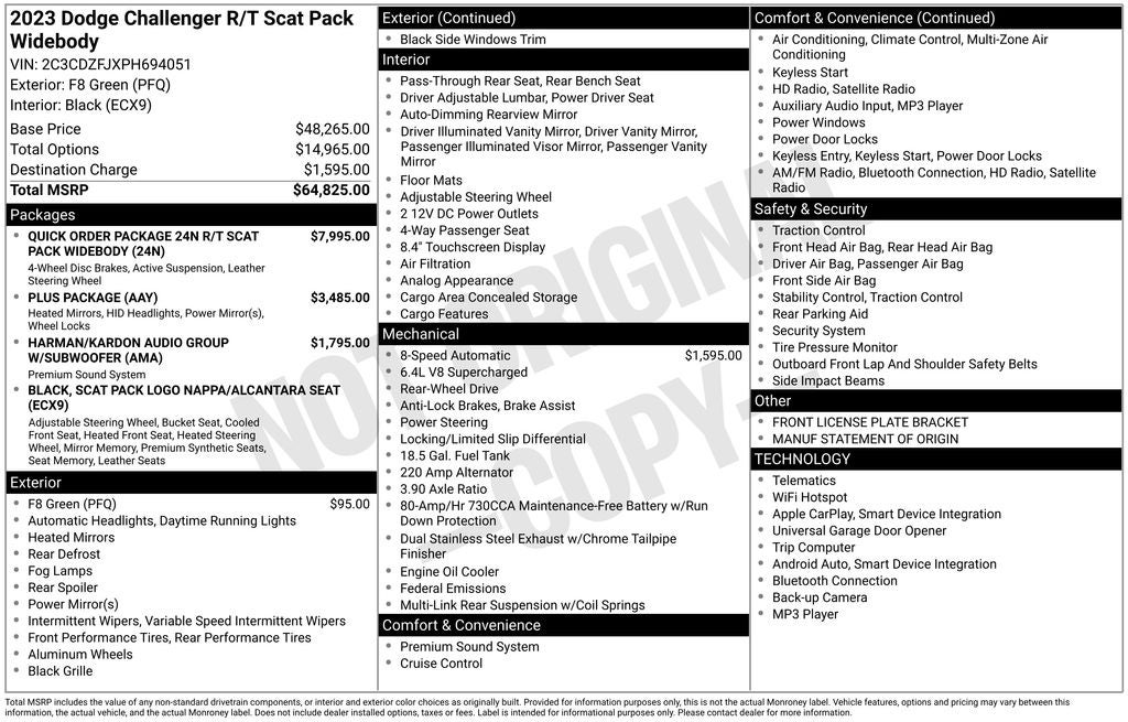2023 Dodge Challenger R/T Scat Pack Widebody