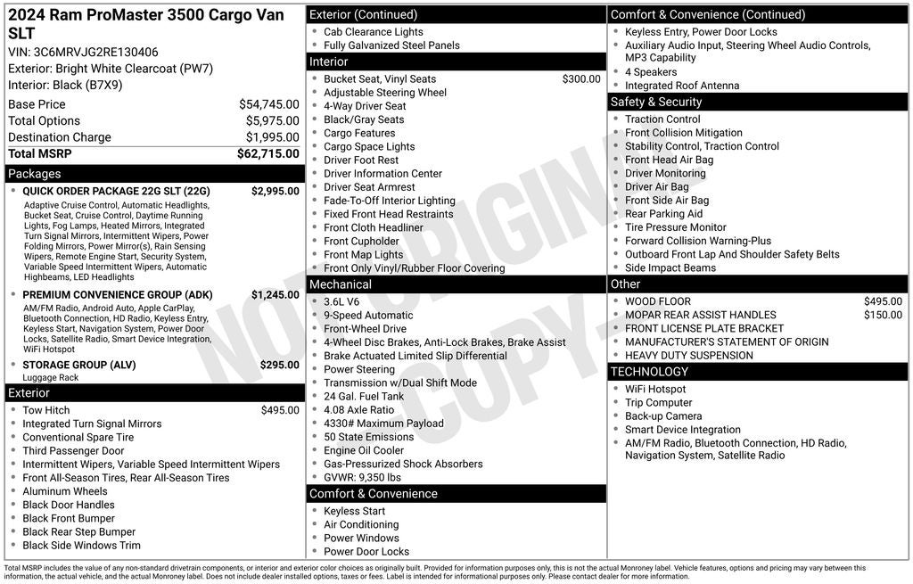 2024 RAM ProMaster 3500 High Roof
