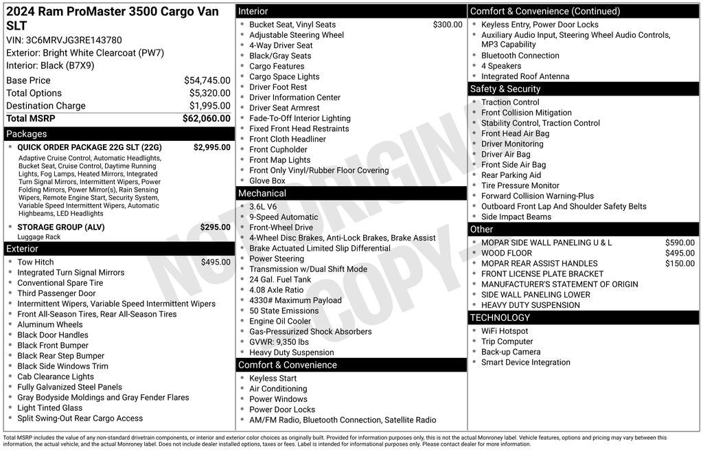 2024 RAM ProMaster 3500 High Roof