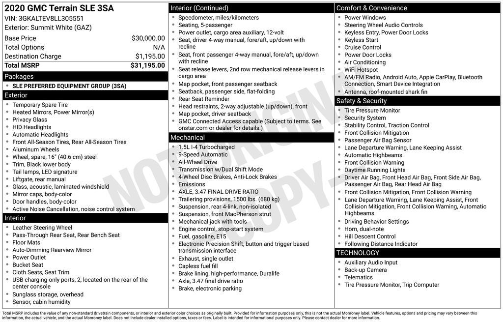 2020 GMC Terrain SLE