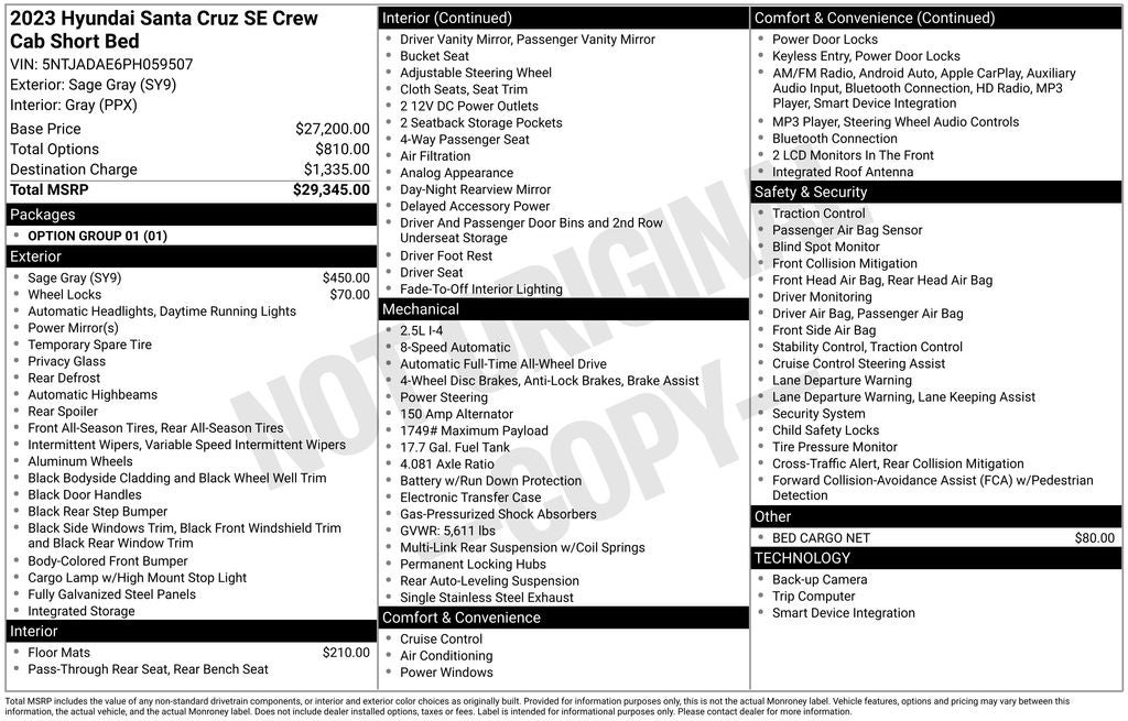 2023 Hyundai Santa Cruz SE