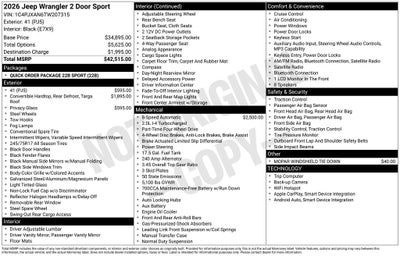 2026 Jeep Wrangler Sport
