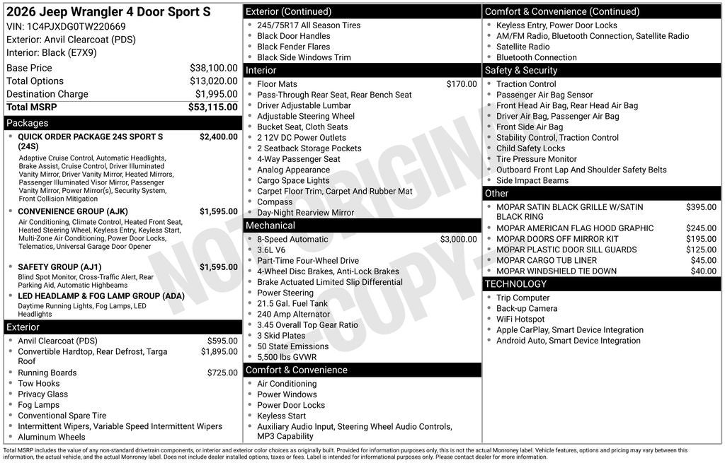 2026 Jeep Wrangler Sport S