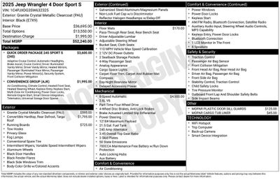 2025 Jeep Wrangler Sport S