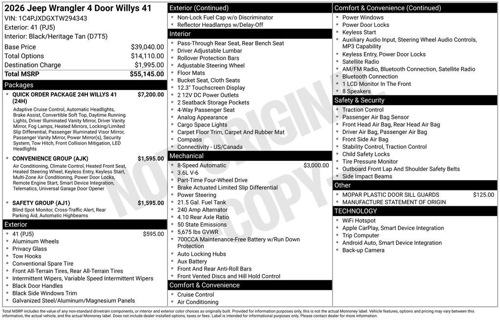 2026 Jeep Wrangler Willys