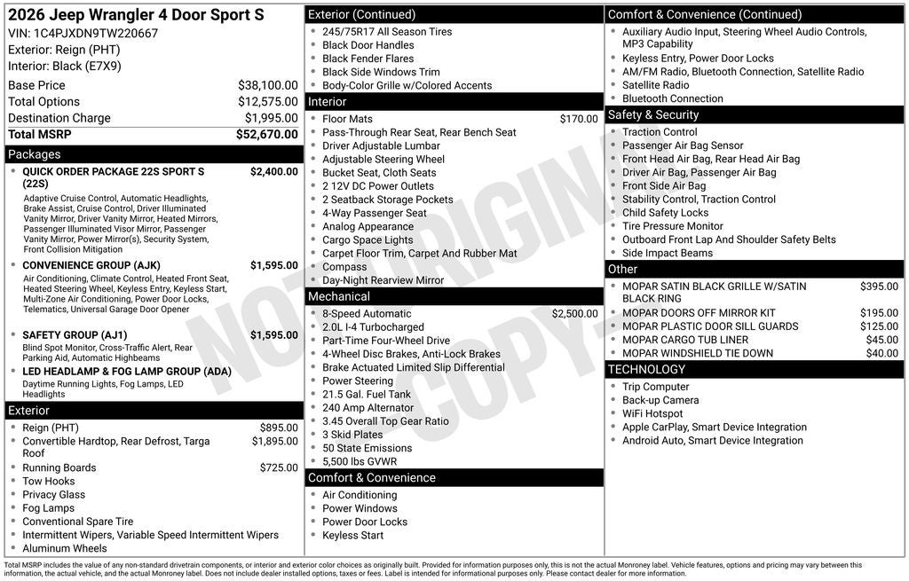 2026 Jeep Wrangler Sport S