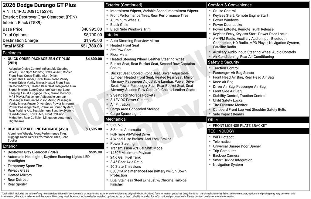 2026 Dodge Durango GT Plus