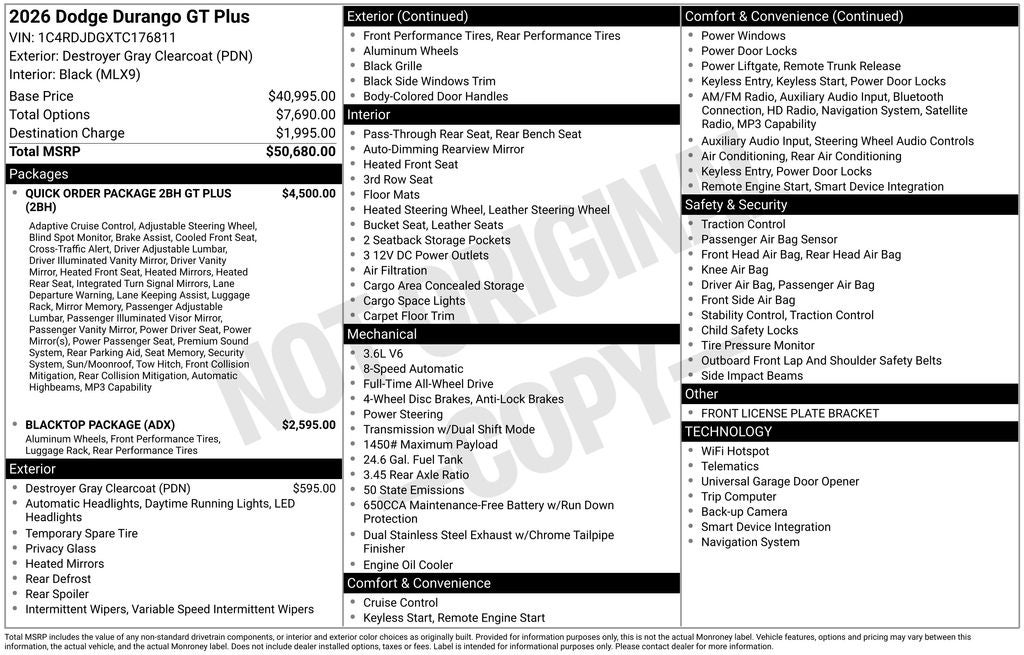 2026 Dodge Durango GT Plus