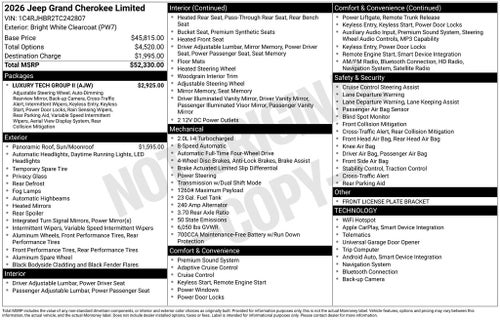 2026 Jeep Grand Cherokee Limited