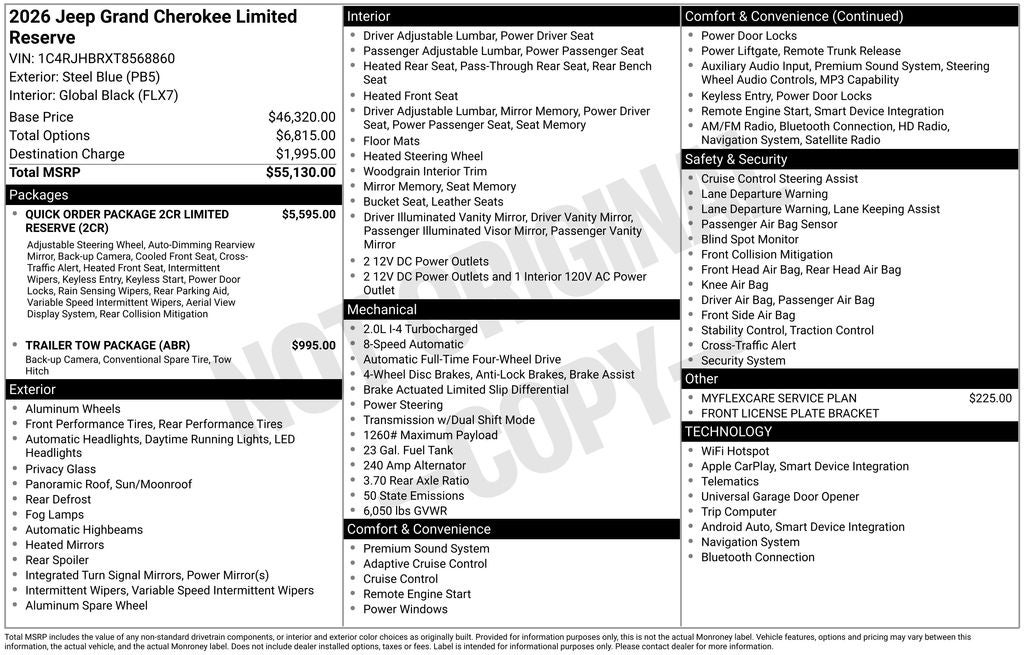 2026 Jeep Grand Cherokee Limited Reserve