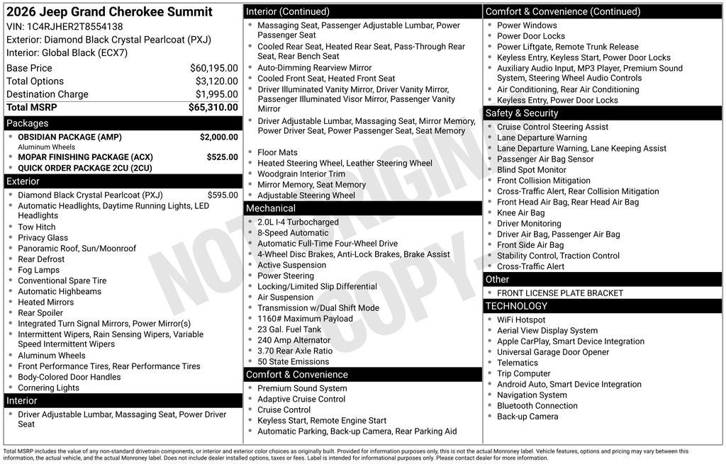 2026 Jeep Grand Cherokee Summit