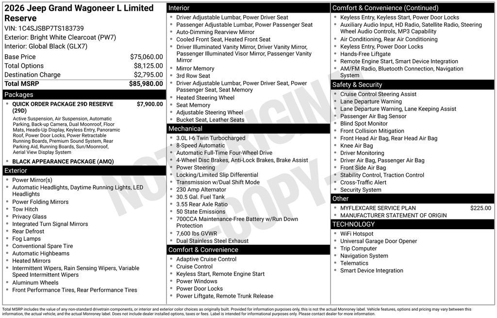 2026 Jeep Grand Wagoneer L Limited Reserve