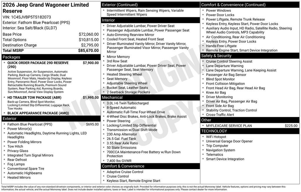 2026 Jeep Grand Wagoneer Limited Reserve