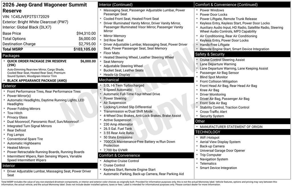 2026 Jeep Grand Wagoneer Summit Reserve