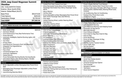 2026 Jeep Grand Wagoneer Summit Obsidian