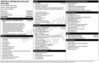 2026 RAM 1500 Big Horn/Lone Star