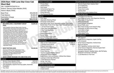 2026 RAM 1500 Big Horn/Lone Star