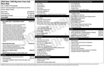 2026 RAM 1500 Big Horn/Lone Star
