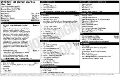 2026 RAM 1500 Big Horn/Lone Star
