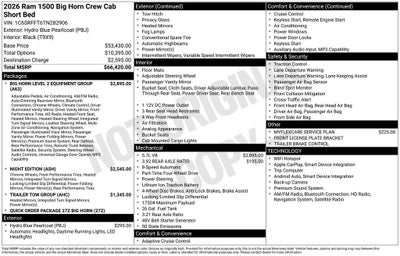 2026 RAM 1500 Big Horn/Lone Star