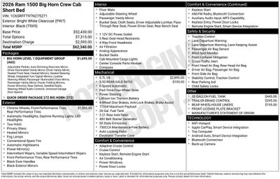 2026 RAM 1500 Big Horn/Lone Star