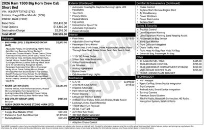 2026 RAM 1500 Big Horn/Lone Star