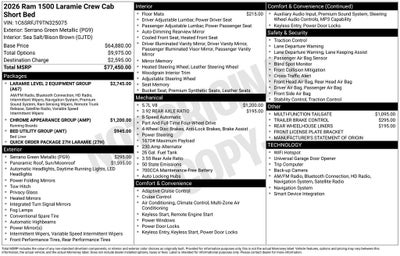 2026 RAM 1500 Laramie