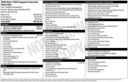 2026 RAM 1500 Tungsten