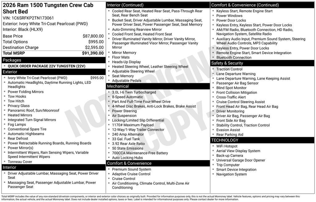 2026 RAM 1500 Tungsten