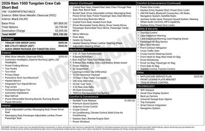 2026 RAM 1500 Tungsten