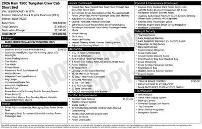 2026 RAM 1500 Tungsten