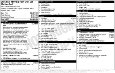 2026 RAM 1500 Big Horn/Lone Star