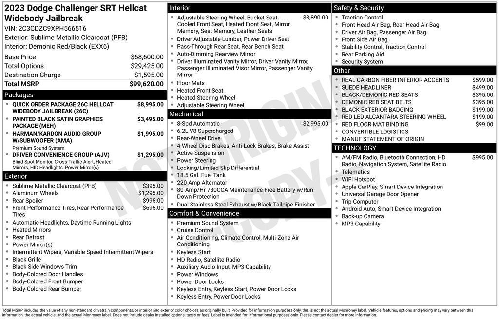 2023 Dodge Challenger SRT Hellcat Widebody
