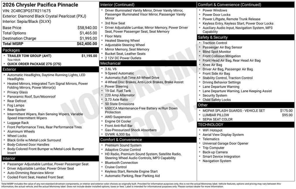 2026 Chrysler Pacifica Pinnacle