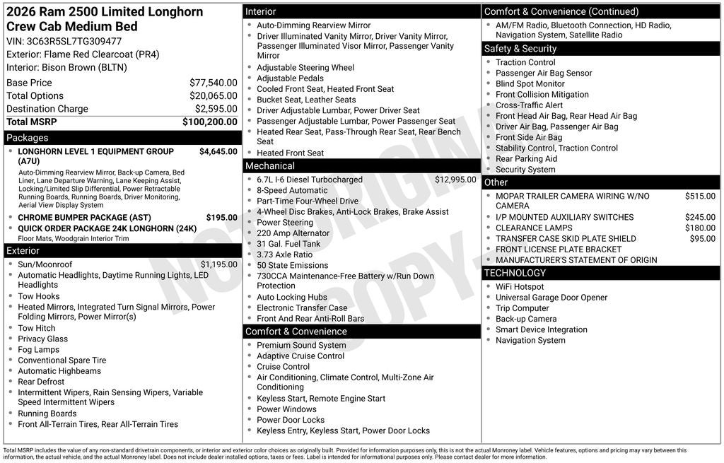 2026 RAM 2500 Limited Longhorn