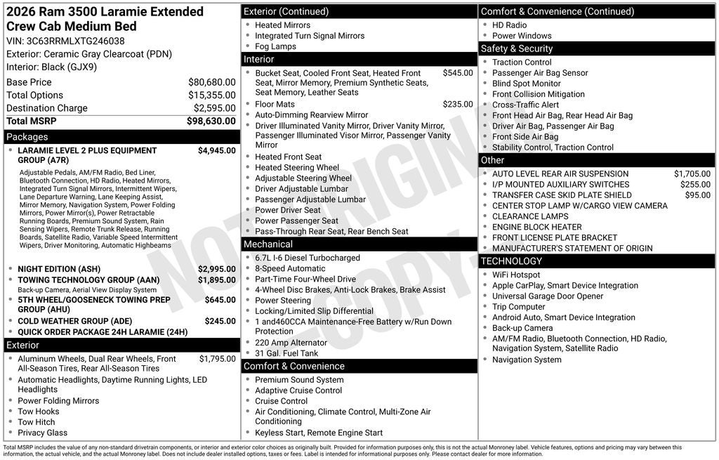 2026 RAM 3500 Laramie