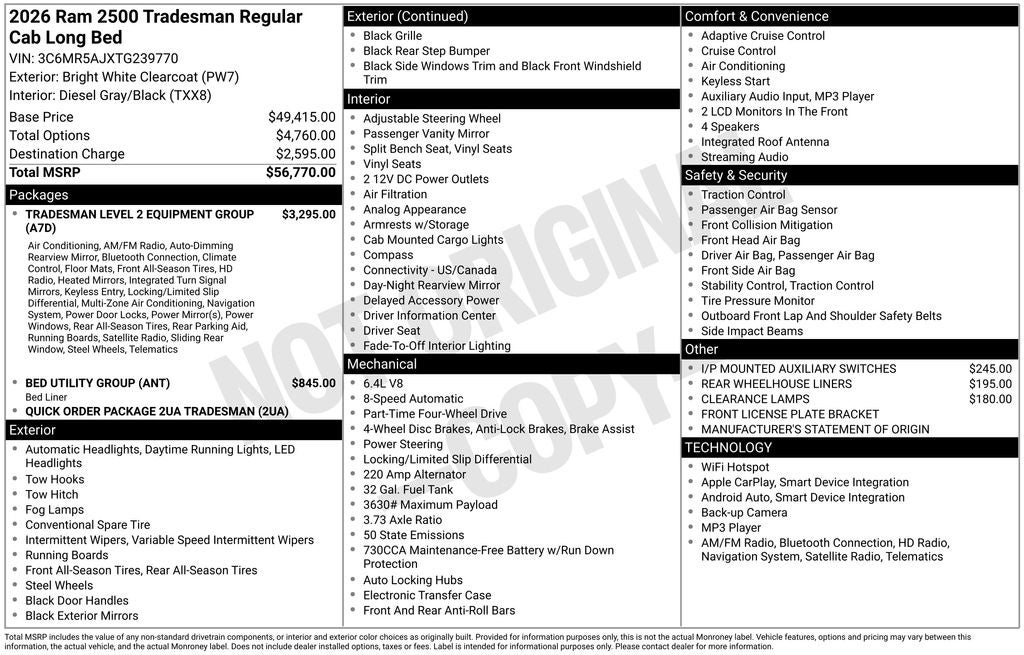 2026 RAM 2500 Tradesman