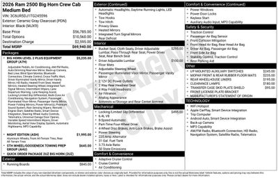 2026 RAM 2500 Big Horn